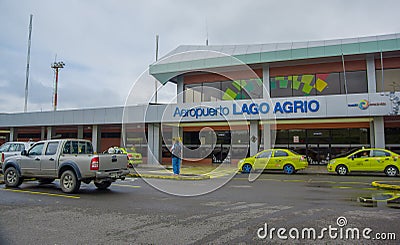 LAGO AGRIO, ECUADOR- NOVEMBER 16, 2016: Beautiful airport located in the city of Lago Agrio, where tourist arrived to Editorial Stock Photo