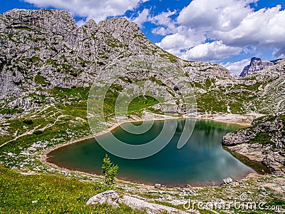 Lago Coldai - Dolomites - Italy Stock Photo