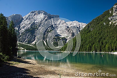 Lago di Braies Stock Photo