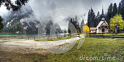 Lago di Braies, Italy Stock Photo