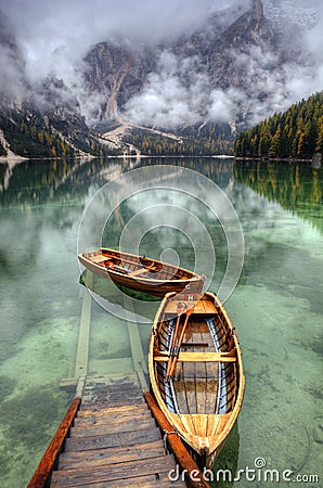 Lago di Braies, Italy Stock Photo