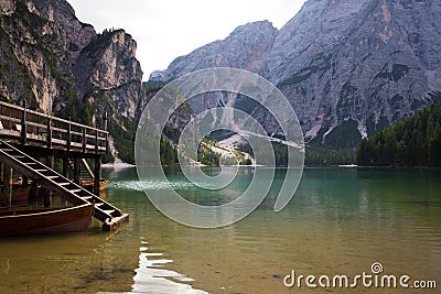 Lago di Braies Stock Photo