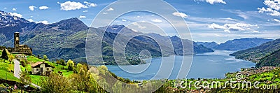 Lago di Como (Lake Como) high definition panorama Stock Photo