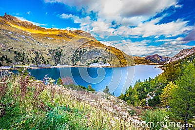 Lago di Fedaia, Dolomites Stock Photo