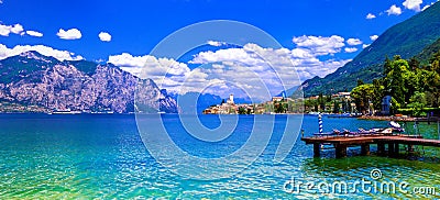 Lago di Garda - beautiful emerald lake in north of Italy Stock Photo