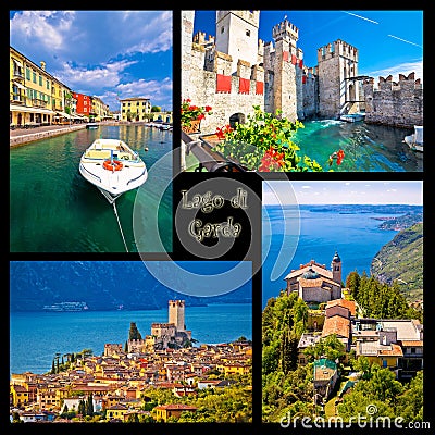 Lago di Garda collage postcard Stock Photo