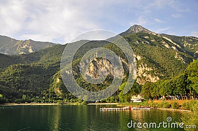 Lago di Ledro, lake Ledro Stock Photo