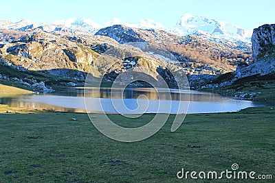 Lago Ercina, Cangas de OnÃ­s, Spain Stock Photo