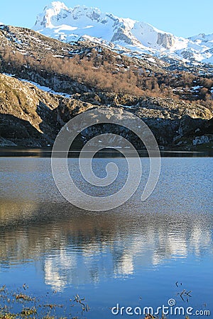 Lago Ercina, Cangas de OnÃ­s, Spain Stock Photo