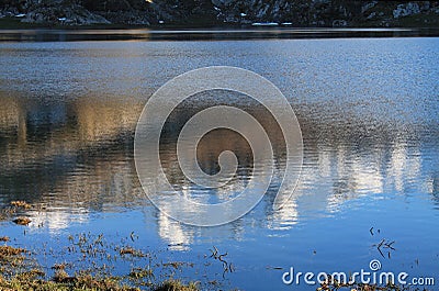 Lago Ercina, Cangas de OnÃ­s, Spain Stock Photo