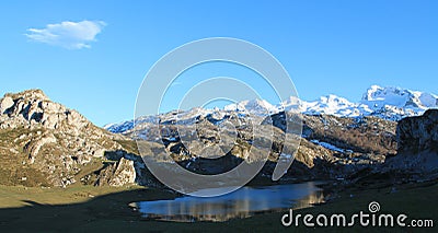 Lago Ercina, Cangas de OnÃ­s, Spain Stock Photo