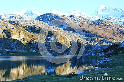 Lago Ercina, Cangas de OnÃ­s, Spain Stock Photo