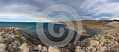 Lago strobel with Rio Barrancoso confluence Stock Photo