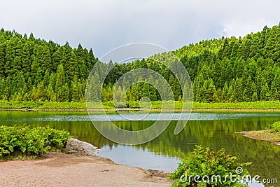 Lagoa do Canario Azores Stock Photo