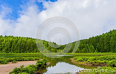 Lagoa do Canario Azores Stock Photo