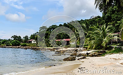 Cambodia. lagoon, beach, sand, sea water and jungle Editorial Stock Photo