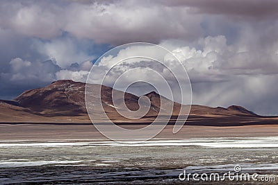 Lagoon with mountains in the Alitplano Plateau, Bolivia Stock Photo