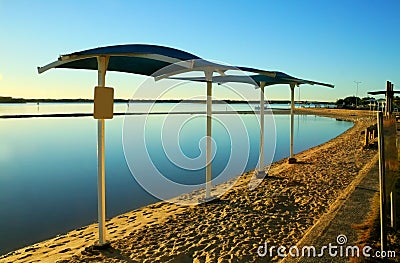 Lagoon Shade Sails Stock Photo