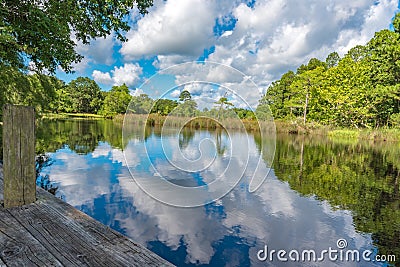 Lagoon Swamp sky reflection water Stock Photo