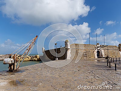 LAGOS, ALGARVE/PORTUGAL - MARCH 5 : Fort Ponta da Bandeira in La Editorial Stock Photo