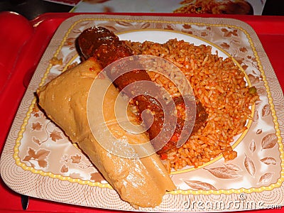 Lagos Nigeria, August 31, 2016: special delicacy (moimoi, rice and kpomo Stock Photo