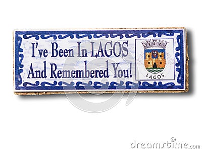 Lagos Portugal souvenir refrigerator magnet Stock Photo