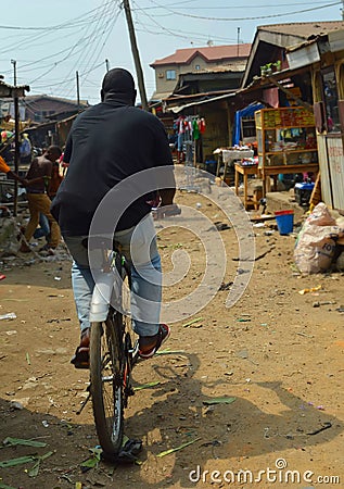 The Lagos street rider in Nigeria Editorial Stock Photo