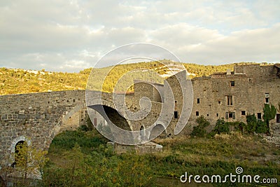 Lagrasse in the Languedoc Stock Photo