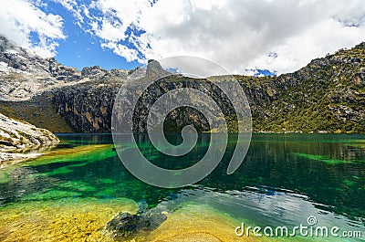 Laguna Churup in Huascaran national park Stock Photo