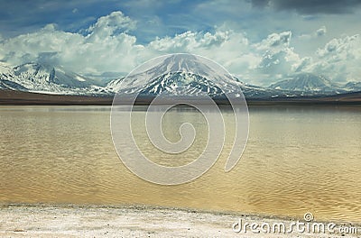 Laguna lejia (bleach lake) in Atacama region Stock Photo