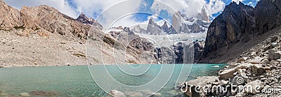 Laguna Sucia lake and Fitz Roy mountain Stock Photo