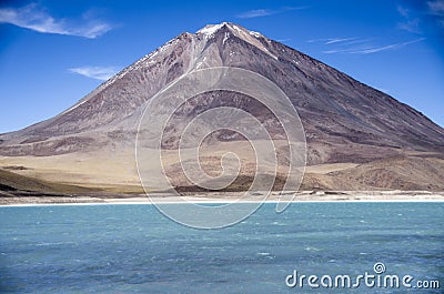 Laguna Verde and Volcano Licancabur, Salar de Uyuni , Bolivia Stock Photo