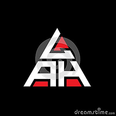 LAH triangle letter logo design with triangle shape. LAH triangle logo design monogram. LAH triangle vector logo template with red Vector Illustration