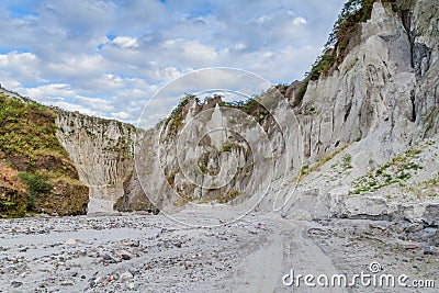 Lahar mudflow remnants at Pinatubo volcano, Philippin Stock Photo