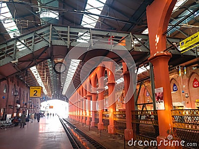 Lahore Railway Station, Lahore/Pakistan- November 31, 2019: Lahore Junction railway station is the main railway station which is o Editorial Stock Photo