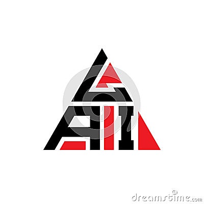 LAI triangle letter logo design with triangle shape. LAI triangle logo design monogram. LAI triangle vector logo template with red Vector Illustration