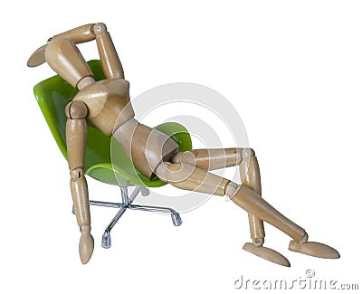 Laid back in a Green Chair Stock Photo