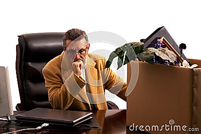Laid-off-standhand on mouth Stock Photo