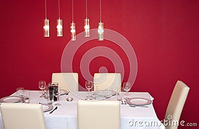 Laid and set table Stock Photo