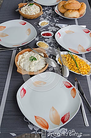 Laid Table Stock Photo