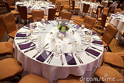 Laid wedding table Stock Photo