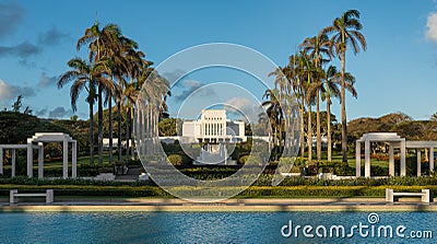 Laie Hawaii Temple Stock Photo