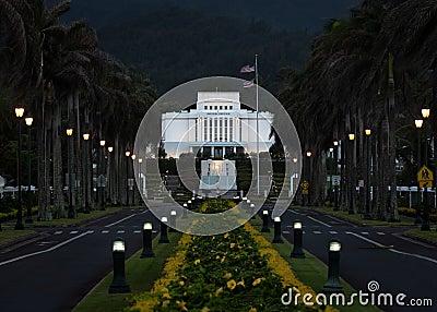 Laie Hawaii Temple Stock Photo