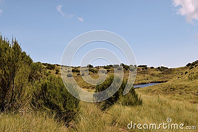 Lake against The high altitude moorland at Mount Kenya Stock Photo