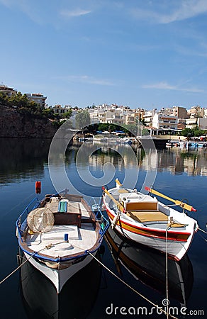 LAKE in AGHIOS NIKOLAOS Stock Photo