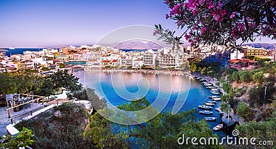 The lake of Agios Nikolaos, Crete, Greece Stock Photo