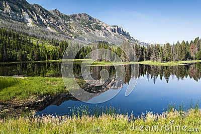 Lake along Chief Joseph Scenic Byway Stock Photo