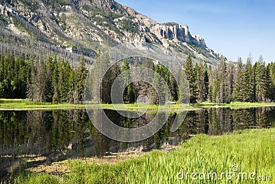 Lake along Chief Joseph Scenic Byway Stock Photo