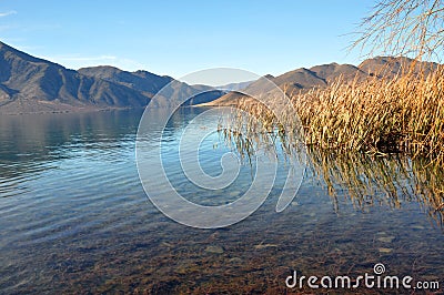 Lake Benmore & Raupo, Otago, New Zealand Stock Photo