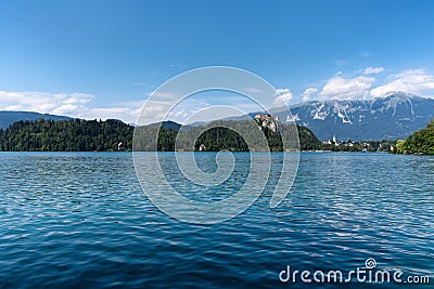 Lake Bled and Bled Castl Stock Photo